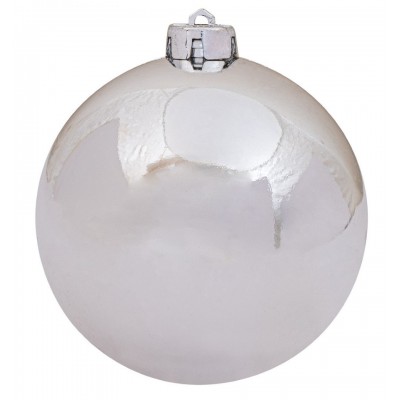 Ασημί Πλαστική Γυαλιστερή Χριστουγεννιάτικη Μπάλα 20cm