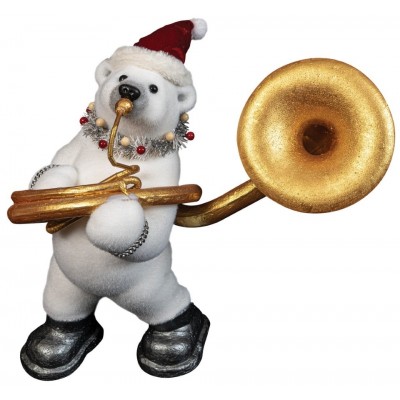 Χριστουγεννιάτικος Διακοσμητικός Αρκούδος Με Τρομπέτα 31 x 41 x 49cm