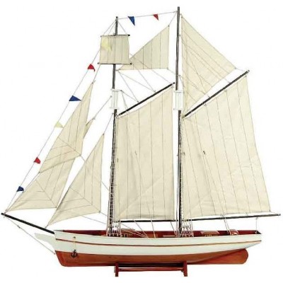 Ξύλινο Παραδοσιακό Καράβι Χρώμα Λευκό - Καφέ 120 x 19 x 110(h)cm