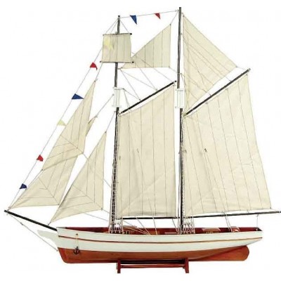 Ξύλινο Παραδοσιακό Καράβι  Χρώμα Λευκό - Καφέ 150 x 23 x 136(h)cm