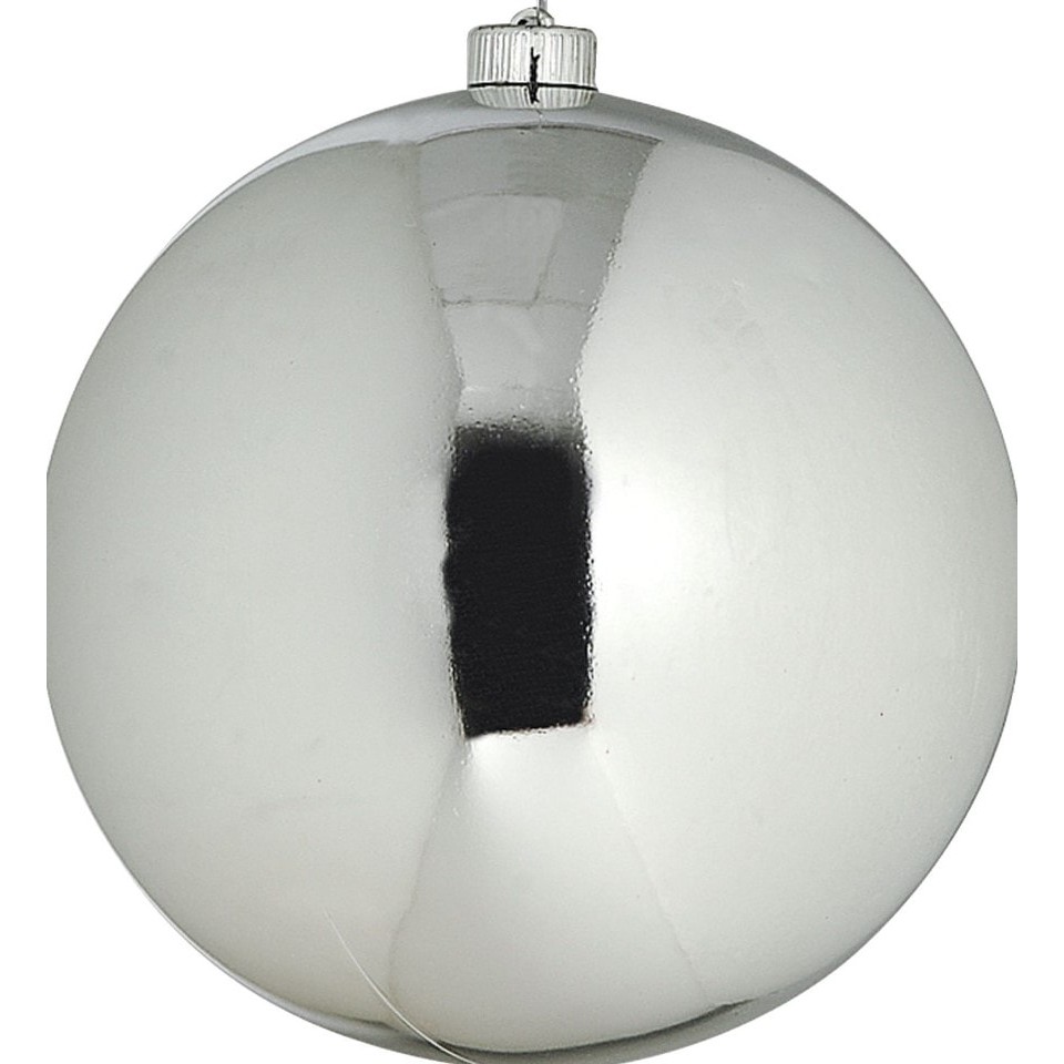 Ασημί Πλαστική Γυαλιστερή Χριστουγεννιάτικη Μπάλα Διακόσμησης 30cm