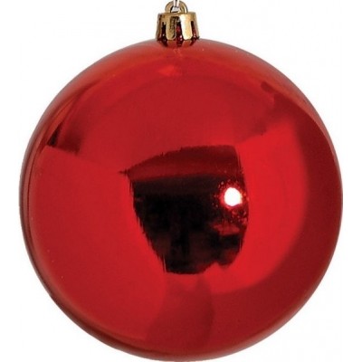Κόκκινη Πλαστική Γυαλιστερή Χριστουγεννιάτικη Μπάλα 10cm