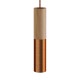 Κρεμαστό Φωτιστικό Σποτ Σωληνωτο Tub-E14 διπλό με Ξύλο και Μεταλλο - Made in Italy Brushed copper - Φυσικό - Χαλκινο vintage Με Λάμπα