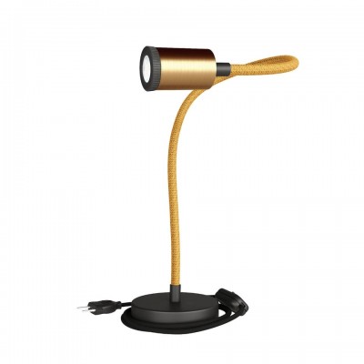 Επιτραπέζιο Φωτιστικό Flex GU1d0 εύκαμπτο με λάμπα LED mini σποτ Μαύρο - Brushed bronze - Μπρονζέ Με Λάμπα