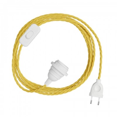 Καλωδίωση SnakeBis για καπέλο φωτιστικού, με ντουί, διακόπτη και στριφτό καλώδιο TM10 E27 1.8 μέτρα