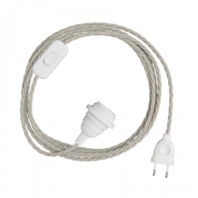 Καλωδίωση SnakeBis για καπέλο φωτιστικού, με ντουί, διακόπτη και στριφτό καλώδιο TN01 E14 3 μέτρο
