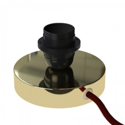 Επιτραπέζιο Φωτιστικό Μεταλλικό Posaluce για Καπέλο, με υφασμάτινο καλώδιο, διακοπτάκι και διπολικό φις Χρυσό