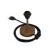 Επιτραπέζιο Φωτιστικό Μεταλλικό Alzaluce με ντουί με ροδέλες για καπέλο, με υφασμάτινο καλώδιο, διακοπτάκι και διπολικό φις Μπρονζέ 10 cm