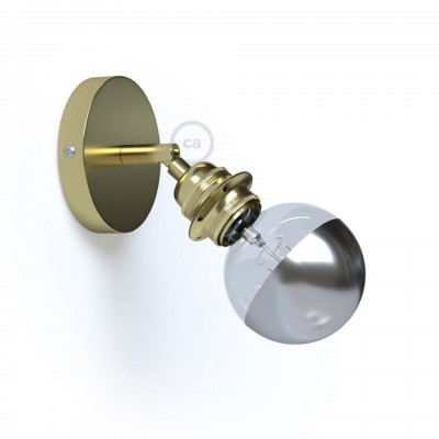 Φωτιστικό Τοίχου ή Οροφής Fermaluce Glam 90° Monochrome, κινητό μεταλλικό με ντουί με ροδέλες Χρυσό