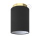Φωτιστικό Τοίχου ή Οροφής Fermaluce Glam με Καπέλο, Ø 15cm Η18cm, μεταλλικό με ύφασμα Black Canvas - Χρυσό - Μαύρο Χωρίς Λάμπα