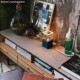 Επιτραπέζιο Φωτιστικό Posaluce Cubetto Color, βαμμένο ξύλινο με υφασμάτινο καλώδιο, διακοπτάκι και διπολικό φις Μπλε Χωρίς Λάμπα