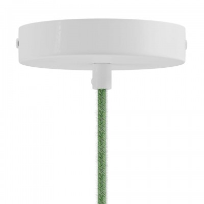 Κρεμαστό φωτιστικό με υφασμάτινο καλώδιο και μεταλλικό καπέλο Swing Pastel - Made in Italy Απαλό Πράσινο Χωρίς Λάμπα