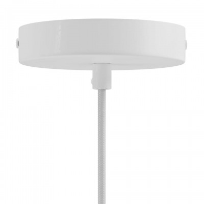 Κρεμαστό φωτιστικό με υφασμάτινο καλώδιο και μεταλλικό καπέλο Swing Pastel - Made in Italy Πετρολ Χωρίς Λάμπα