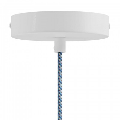 Κρεμαστό φωτιστικό με υφασμάτινο καλώδιο και μεταλλικό καπέλο Swing Pastel - Made in Italy Απαλό Γαλάζιο Χωρίς Λάμπα
