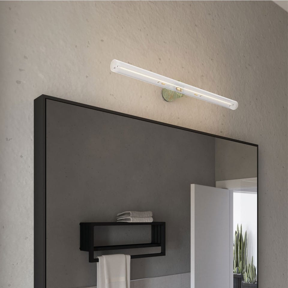 Γραμμικό Φωτιστικό για Τοίχο ή Οροφή Esse14 για Λάμπες LED S14d Linestra - Αδιάβροχο IP44 Green marble Εφε Με Λάμπα