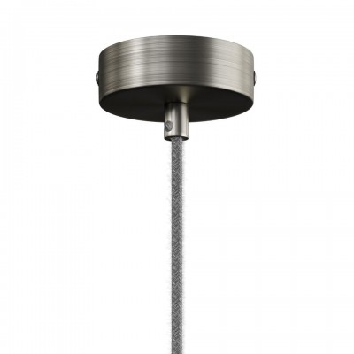 Κρεμαστό Φωτιστικό Σποτ Σωληνωτο Tub-E14 διπλό με Ξύλο και Μεταλλο - Made in Italy Brushed titanium - Φυσικό - Τιτανιο Με Λάμπα
