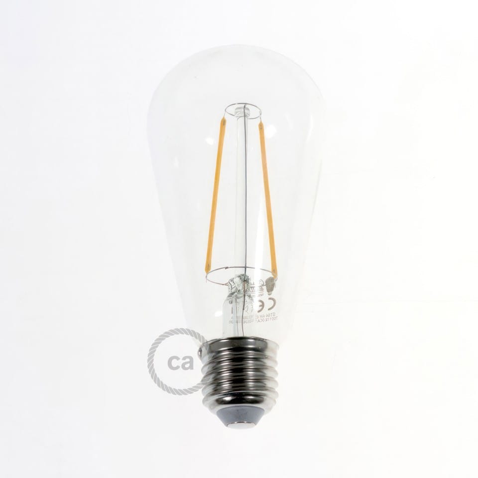 Φωτιστικό Τοίχου ή Οροφής Flex 60 cm 3φωτο για διάχυτο φως με λάμπες LED ST64 Αχλάδι Χάλκινο Αντικέ Με Λάμπα