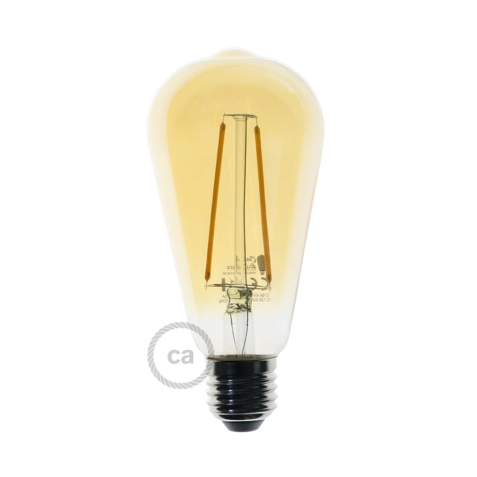 Φωτιστικό Οροφής Flex 90 cm 4φωτο για διάχυτο φως με λάμπες LED ST64 Αχλάδι Μπρονζέ Με Λάμπα
