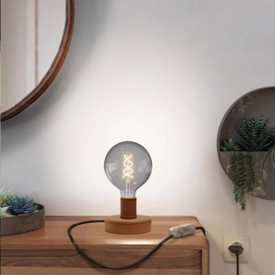 Επιτραπέζιο Φωτιστικό Δερμάτινο Posaluce Globe Δέρμα Dimmer