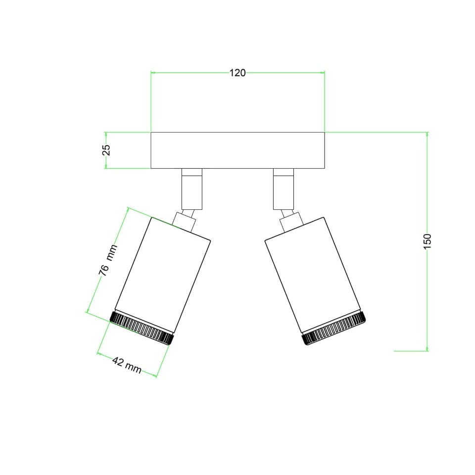Φωτιστικό Τοίχου ή Οροφής Fermaluce Μεταλλικό με 2 κινητά Mini Σποτ GU1d0 Λευκό ΜΑΤ Με Λάμπα