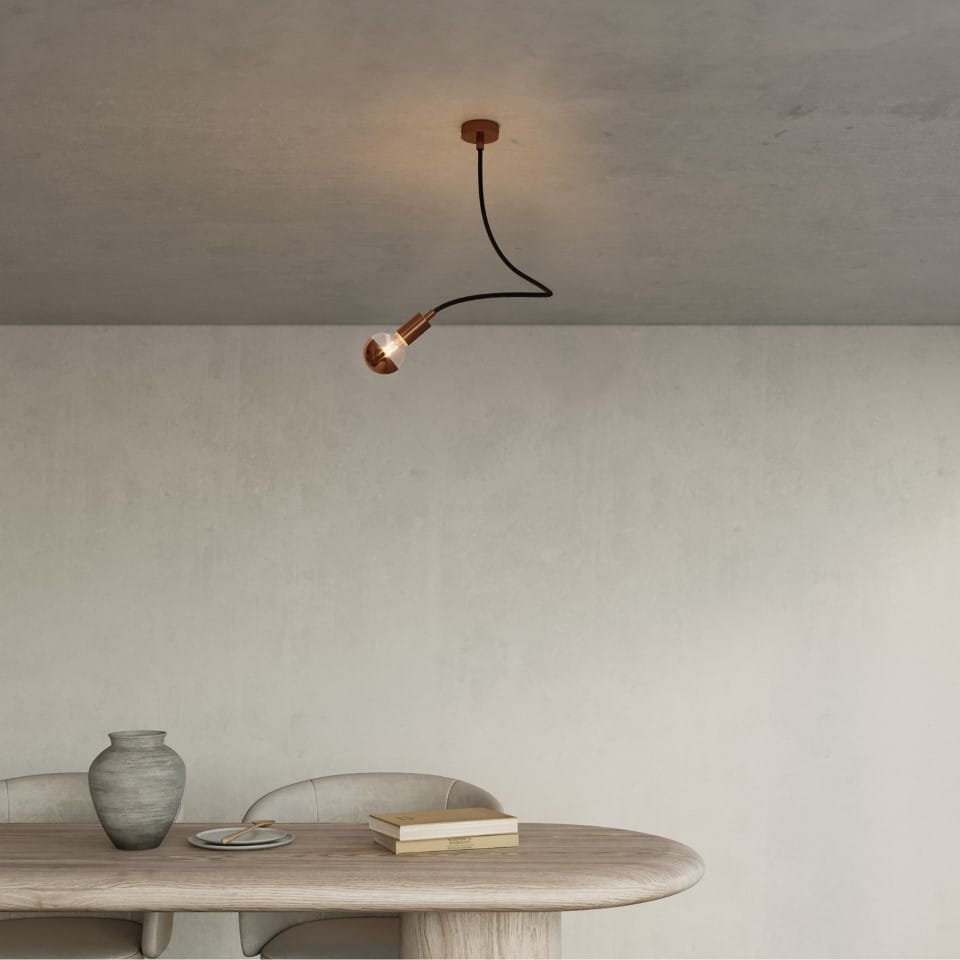 Φωτιστικό Τοίχου ή Οροφής Creative Flex 60 cm Χάλκινο Αντικέ Με Λάμπα