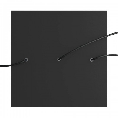 Ροζέτα Rose-One 400mm Τετράγωνη με 3 τρύπες στη σειρά και 4 πλαϊνές τρύπες Μαύρο ΜΑΤ Μαύρο