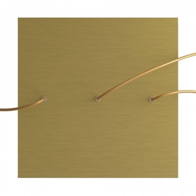 Ροζέτα Rose-One 400mm Τετράγωνη με 3 τρύπες στη σειρά και 4 πλαϊνές τρύπες Χρυσό ΜΑΤ Dibond Λευκό