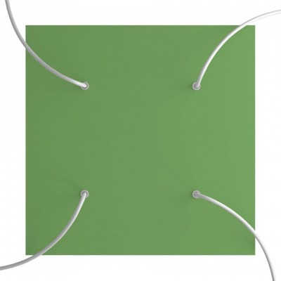 Ροζέτα Rose-One 400mm Τετράγωνη με 4 τρύπες και 4 πλαϊνές τρύπες Απαλό Πράσινο Λευκό