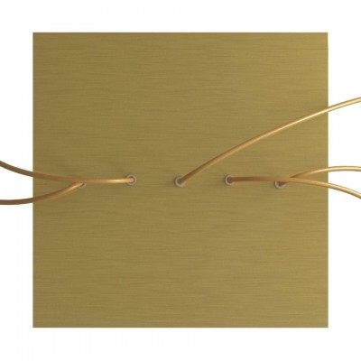 Ροζέτα Rose-One 400mm Τετράγωνη με 5 τρύπες στη σειρά και 4 πλαϊνές τρύπες Χρυσό ΜΑΤ Dibond Λευκό