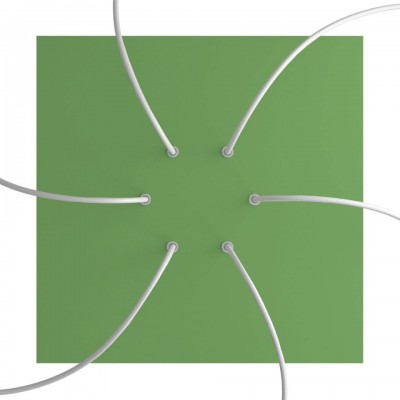 Ροζέτα Rose-One 400mm Τετράγωνη με 6 τρύπες και 4 πλαϊνές τρύπες Απαλό Πράσινο Λευκό