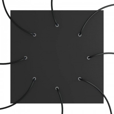 Ροζέτα Rose-One 400mm Τετράγωνη με 8 τρύπες και 4 πλαϊνές τρύπες Μαύρο ΜΑΤ Μαύρο