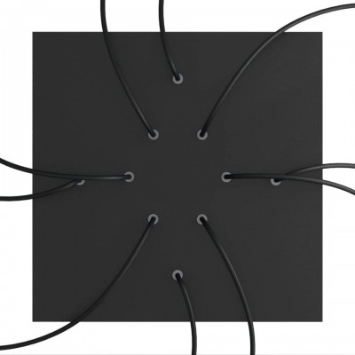 Ροζέτα Rose-One 400mm Τετράγωνη με 10 τρύπες και 4 πλαϊνές τρύπες Μαύρο ΜΑΤ Μαύρο