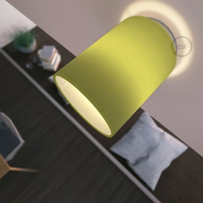 Φωτιστικό Τοίχου ή Οροφής Fermaluce Pastel με Καπέλο, Ø 15cm Η18cm, μεταλλικό με ύφασμα Olive Green Canvas - Λευκό - Πράσινο Χωρίς Λάμπα