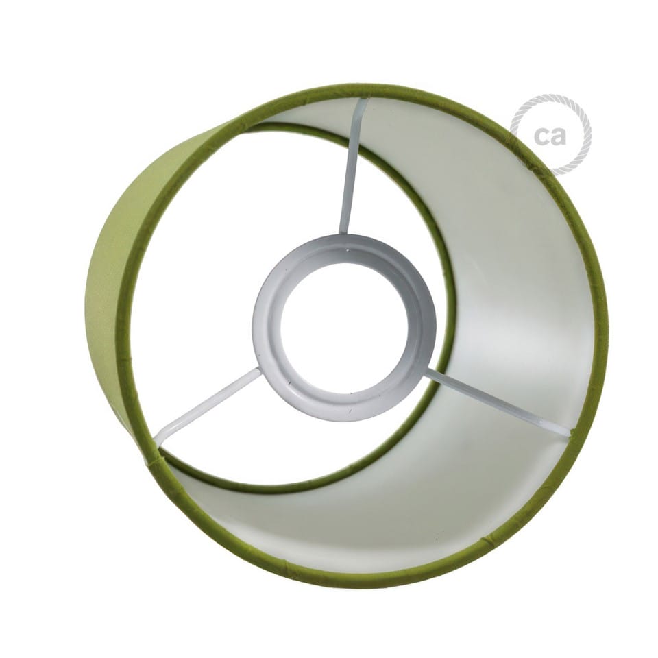 Φωτιστικό Τοίχου ή Οροφής Fermaluce Pastel με Καπέλο, Ø 15cm Η18cm, μεταλλικό με ύφασμα Olive Green Canvas - Λευκό - Πράσινο Χωρίς Λάμπα