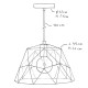 Κρεμαστό φωτιστικό με υφασμάτινο καλώδιο και μεταλλικό κλουβί Dome - Made in Italy Μαύρο Χωρίς Λάμπα