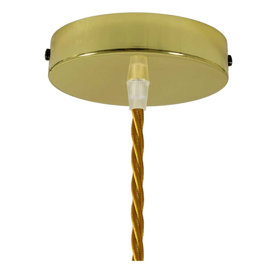 Κρεμαστό φωτιστικό με υφασμάτινο καλώδιο και μεταλλικό πλαίσιο Drop - Made in Italy Χρυσό Χωρίς Λάμπα