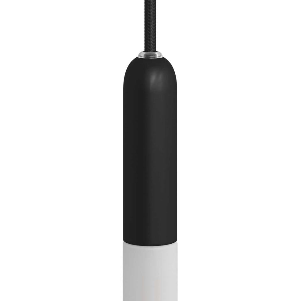 Κρεμαστό Φωτιστικό 3φωτο με ντουί P-Light και ροζέτα 200mm, made in Italy Μαύρο Με Λάμπα