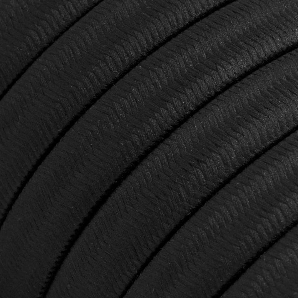 Γιρλάντα Lumet έτοιμη για χρήση, 7,5m υφασμάτινο καλώδιο πλακέ με 5 μαύρα ντουί, γάντζο και φις CM04