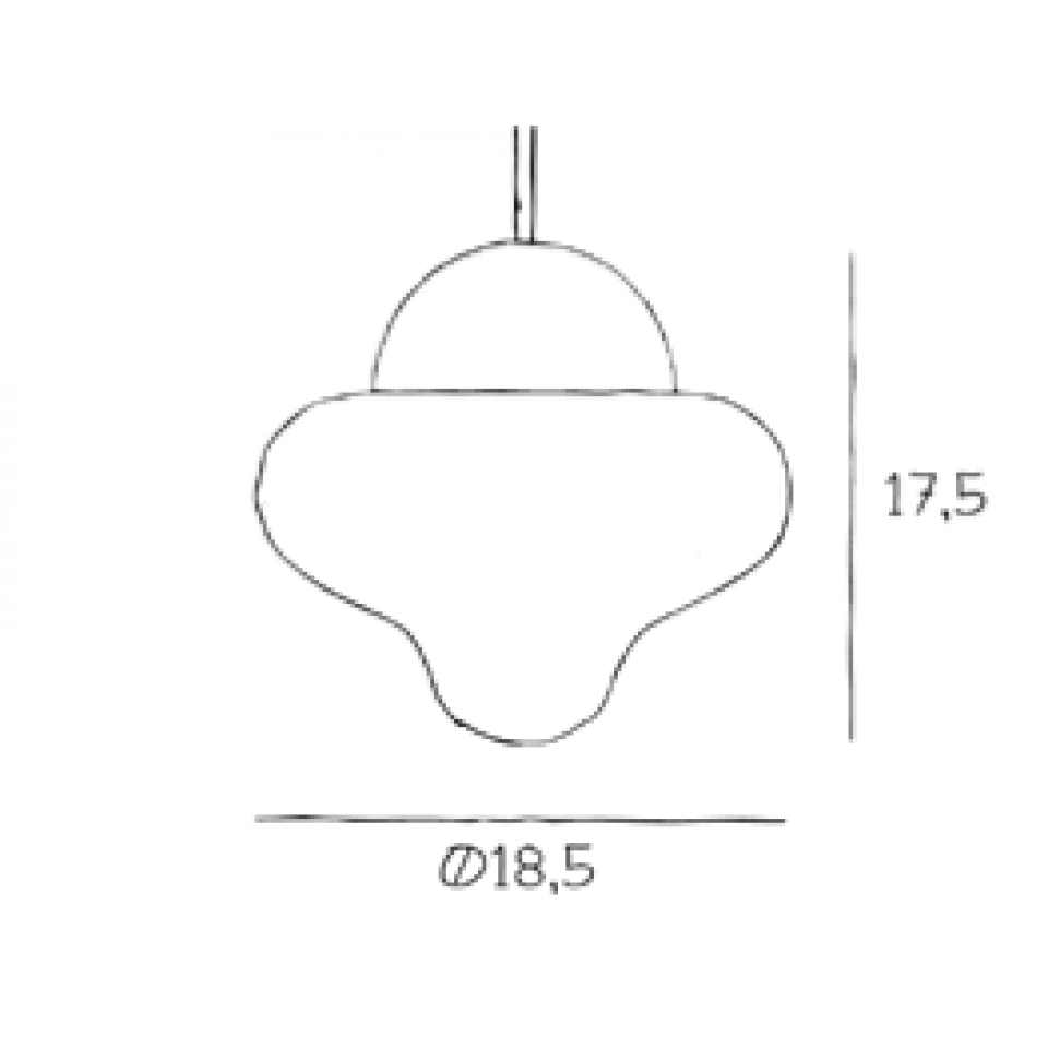 LED Pendant Lamp Nutty Ø18,5cm Brown Glass and Black Dome