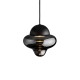 LED Pendant Lamp Nutty Ø18,5cm Smoke Glass and Black Dome