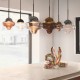 LED Pendant Lamp Nutty XL Ø30cm Smoke Glass and Gold Dome