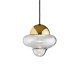LED Pendant Lamp Nutty Ø18,5cm Clear Glass and Gold Dome