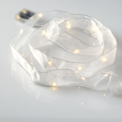 LED Φωτάκια Χαλκού Λευκή Κορδέλα με 20 LED Mπαταρίας 2m+10cm Λευκό