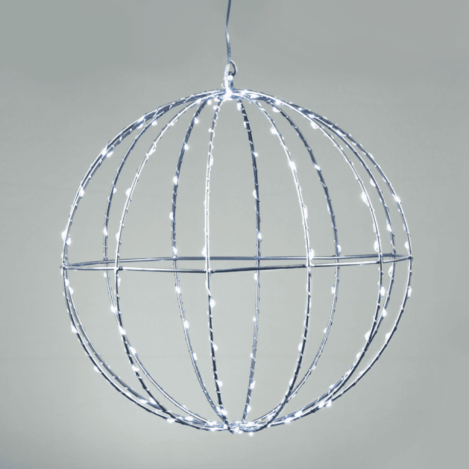 LED 3D Διακοσμητική Μπάλα με Φωτάκια με 96 LED Ψυχρό Λευκό ø20cm