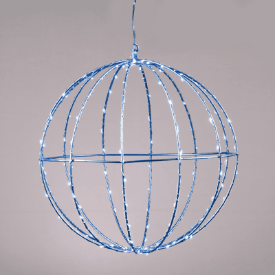 LED D20Cm Silver Ball με 96 LED Μπλε