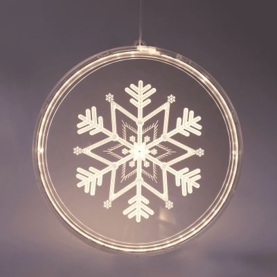 LED 3D Acrylic Snowflake με 36 LED Διάφανο