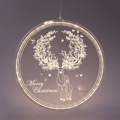 LED 3D Acrylic Reindeer με 36 LED Διάφανο