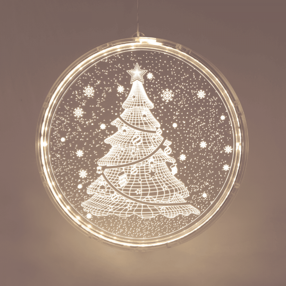 LED 3D Ακρυλικό Χριστουγεννιάτικο Δέντρο 21x21.6cm με 36 LED Διάφανο