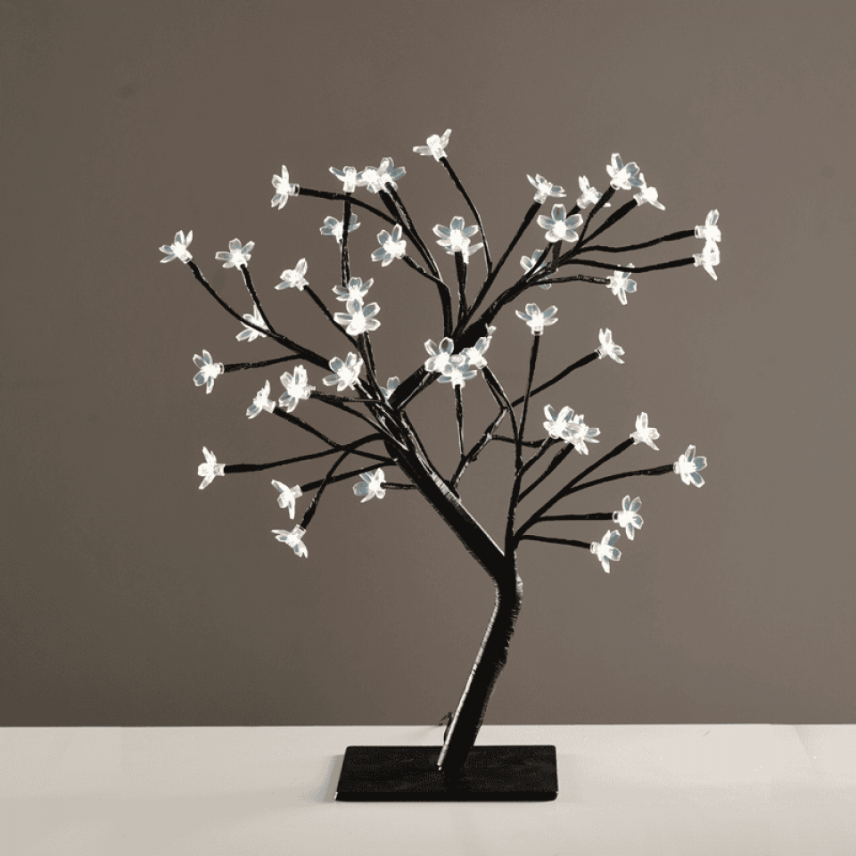 LED Δέντρο με λουλούδια σιλικόνης με 36 LED Ψυχρό Λευκό 45cm