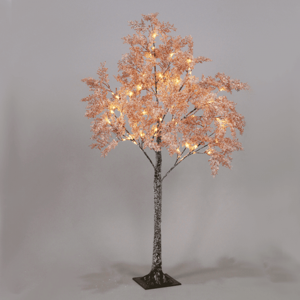 LED Χιονισμένο Δέντρο με 60 LED Θερμό Λευκό 17x17cm Υψος 120Cm